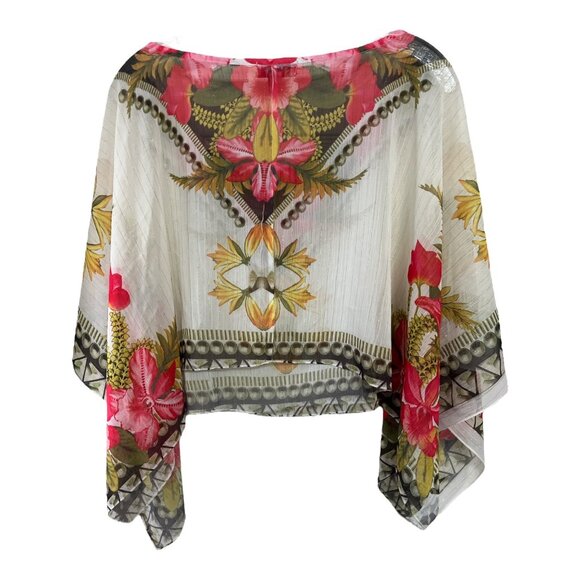 Live and Let Live Sheer Floral Poncho Top Women’s 1X - Picture 2 of 4